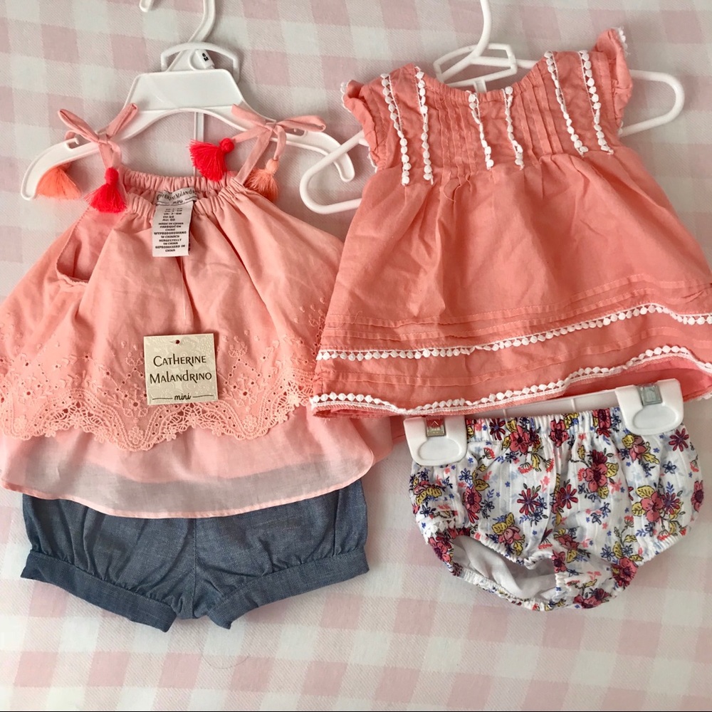 🚼 Bundle of 2 Baby Girl Matching Outfit Sets 3-6m